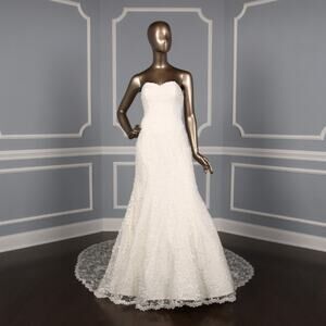 Sareh Nouri Daphne Ivory Strapless Trumpet Lace Wedding Dress Bridal Gown 10